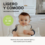 👶🏻Kit Babero+Plato+Bowl+Cuchara de silicona para bebés💛